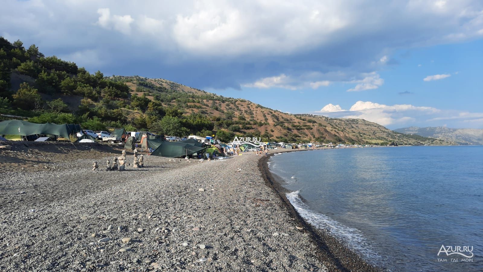Поселок морское фото Фото дикого пляжа и кемпинга у крепости Чобан-Кале в Крыму