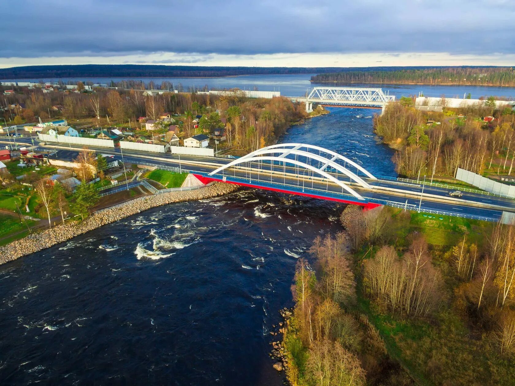 Поселок моста фото Необычные места в Ленинградской области - Лосевские пороги