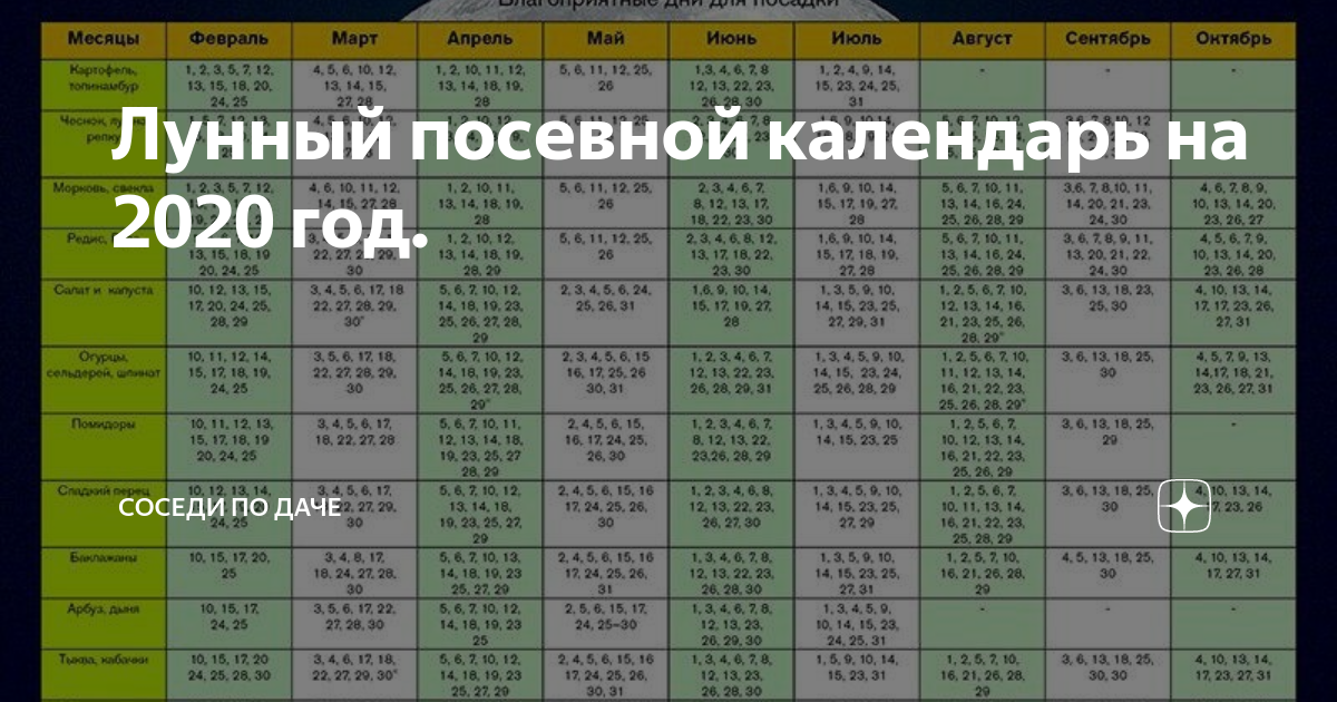 Посевной календарь на 2024 год для урала Лунный посевной календарь на 2020 год. Соседи по даче Дзен