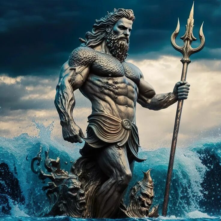 Посейдон у моря фото Greek God Poseidon Art 4k - Etsy Greek god poseidon art, Poseidon tattoo, Greek 