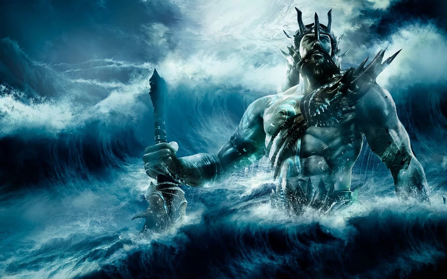 Посейдон у моря фото 8 Poseidon HD Wallpapers Backgrounds - Wallpaper Abyss Greek mythological creatu