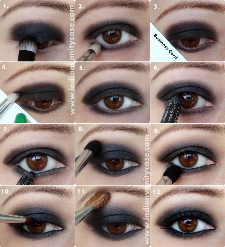 Пошаговая инструкция как накрасить глаза Top 10 Colors For Brown Eyes Makeup Smokey eye makeup tutorial, Smokey eye tutor