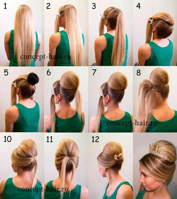 Пошаговая инструкция как сделать прическу с валиком #weddinghairstyles Diy hairstyles, Easy hairstyles, Hair styles