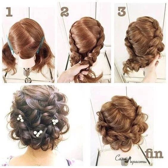 Пошаговая инструкция прически на средние 5 Easy DIY Wedding Hairstyles For Long And Short Hair Idee per capelli, Acconcia