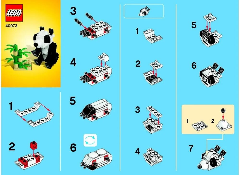 Пошаговая инструкция сборке лего View LEGO ® instruction 40073 Panda - LEGO instructions and catalogs library