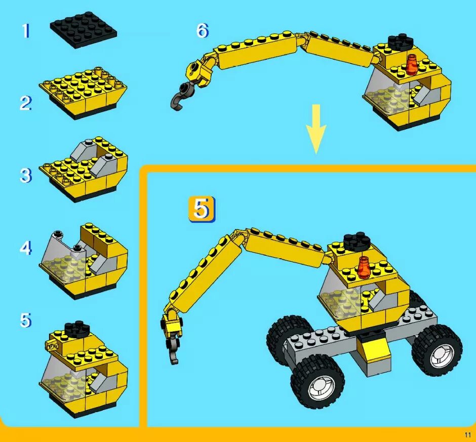 Пошаговая инструкция сборке лего Инстуркция Транспорт шаг 11