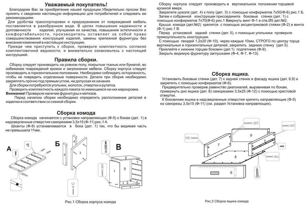 Пошаговая инструкция сборки комода Из чего состоит комод фото - DelaDom.ru