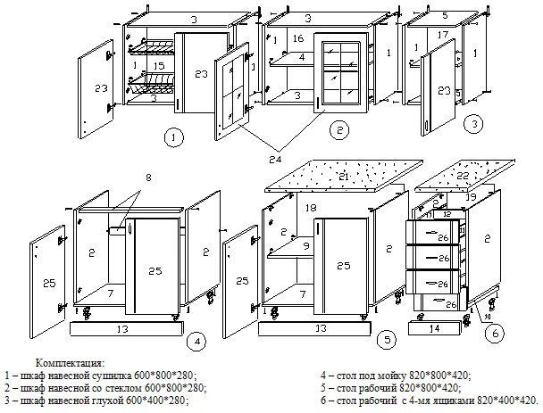 Пошаговая инструкция сборки кухонного гарнитура Схема сборки кухонного гарнитура