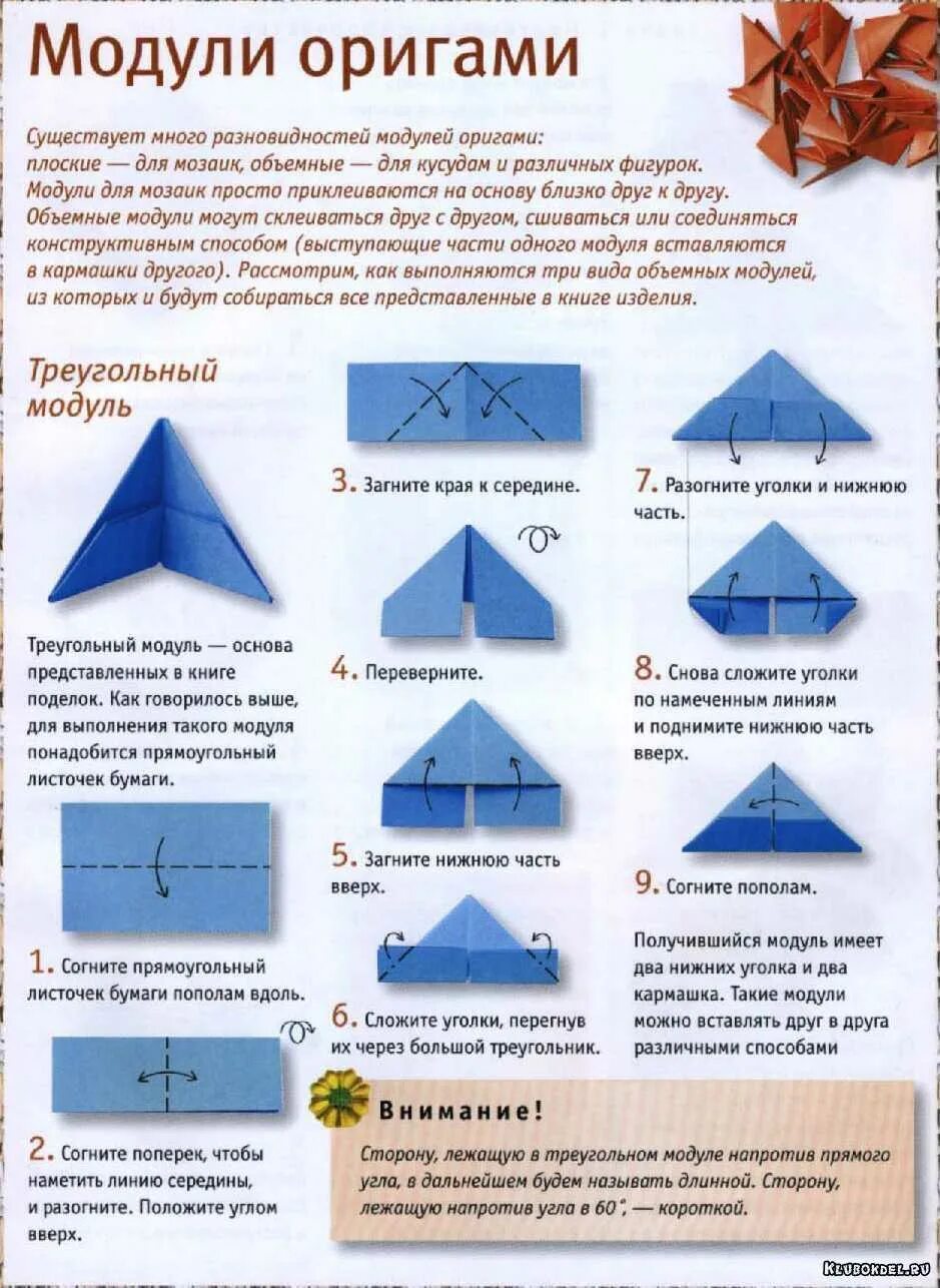 Пошаговая инструкция сборки модульных оригами Инструкция к off-line занятию "Модульное оригами"