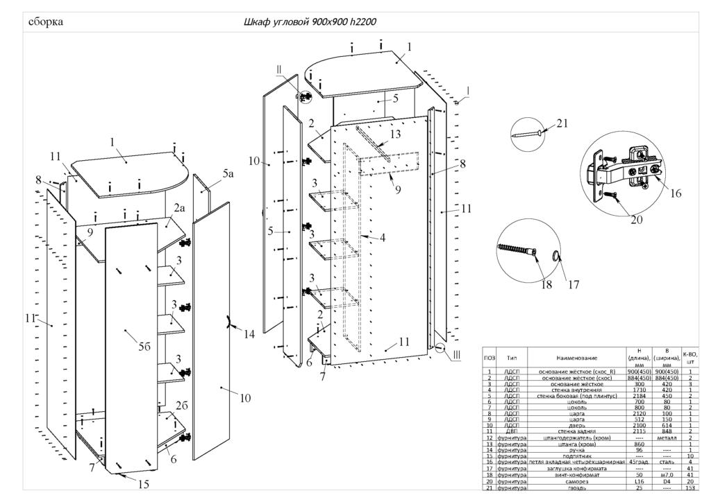 Пошаговая инструкция сборки углового шкафа Схема сборки углового шкафа HeatProf.ru