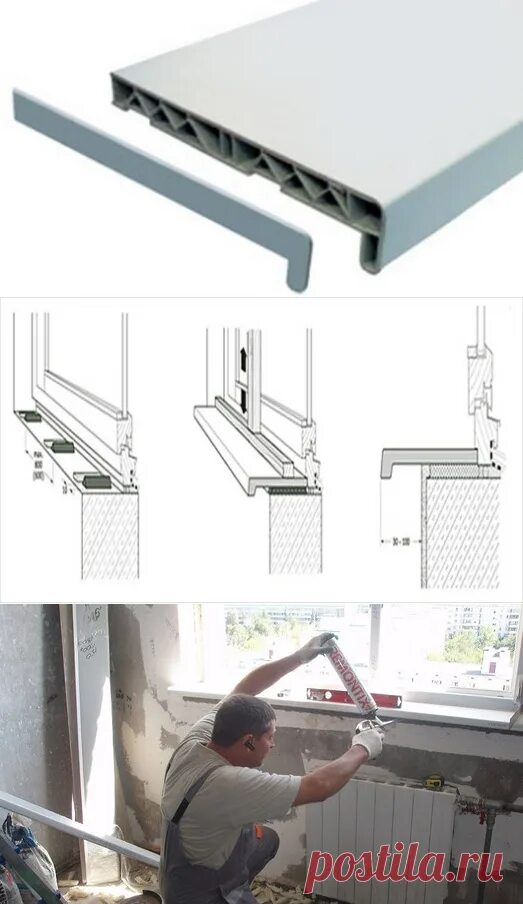 Пошаговая установка пластиковых подоконников своими Монтаж подоконника на пластиковые окна фото - DelaDom.ru