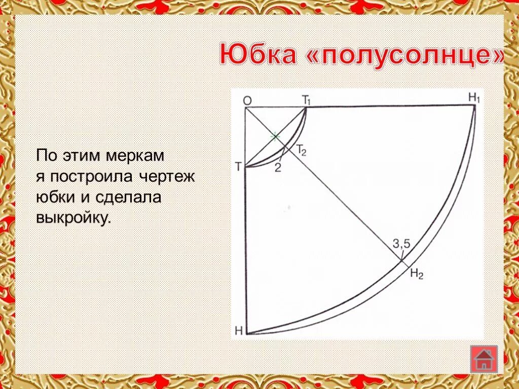 Пошаговая выкройка юбки полусолнце Проект юбка полусолнце 6 класс