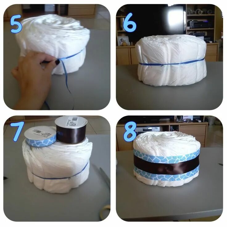 Пошагово фото делать торт Tutorials Mini Diaper Cake Tutorial Miami Party Entertainment Baby diaper cake, 