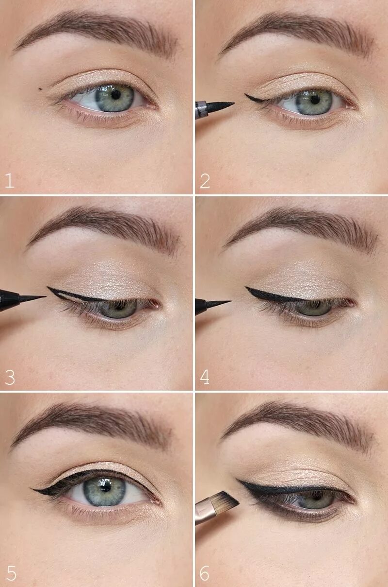 Winged liner pictorial Makeup gift, Makeup, Eyeliner