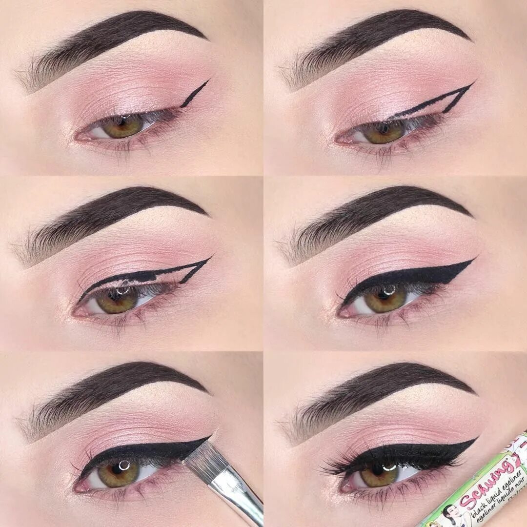 Пошагово фото стрелок для глаз Winged liner pictorial Makeup gift, Makeup, Eyeliner