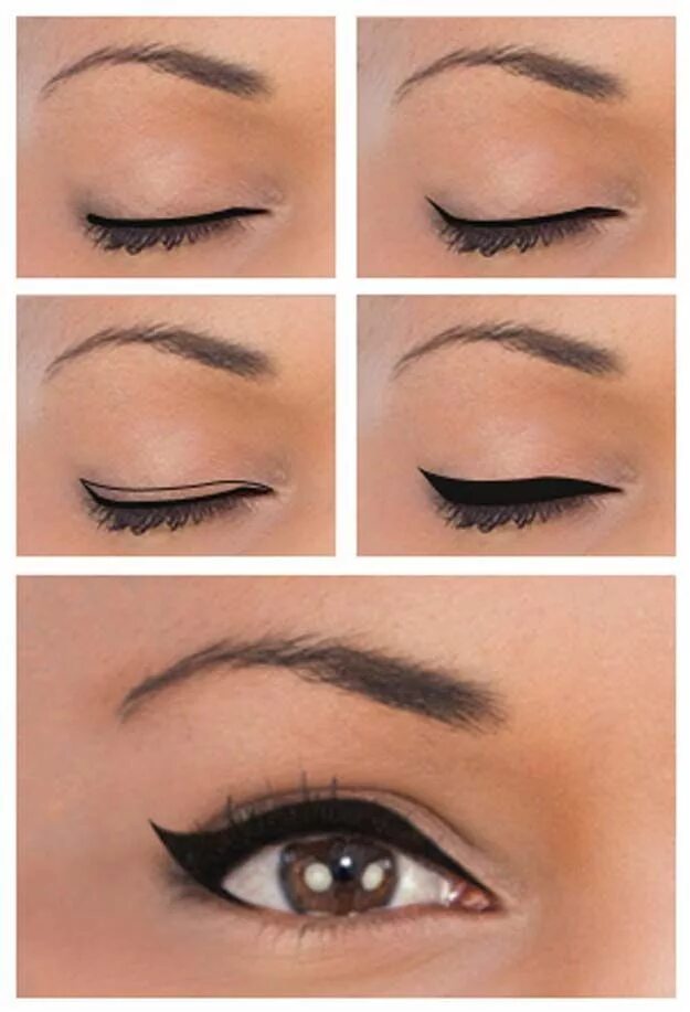 Пошагово фото стрелок для глаз Winged Eyeliner Tutorials - How to Apply Winged Eyeliner for Different Eye Shape