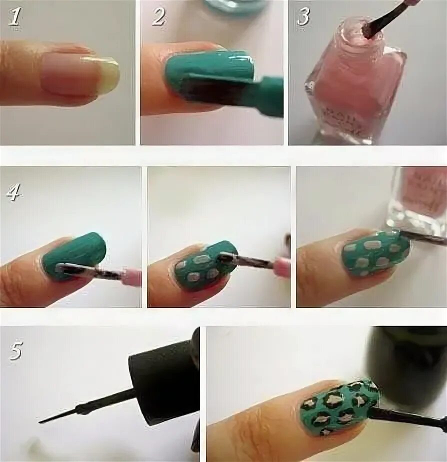 Пошагово как накрасить ногти гель DIY Leopard Print Mani Unhas