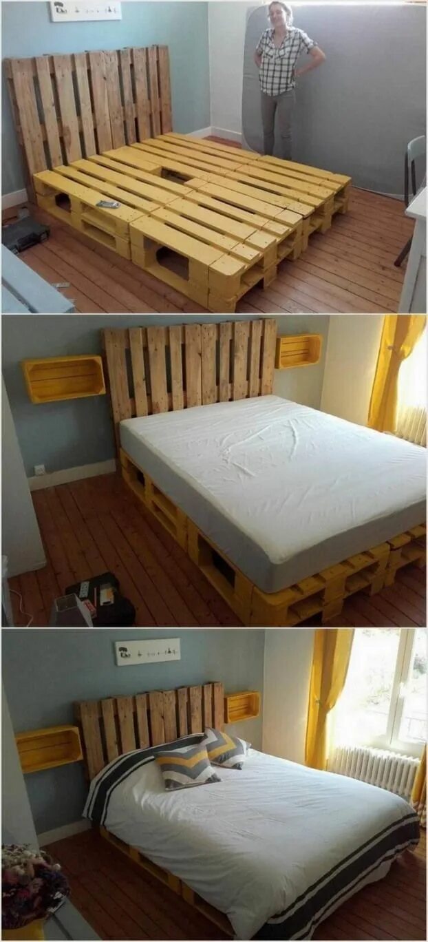 Пошагово кровать из поддонов фото 70 Best DIY Pallet Furniture Design Ideas