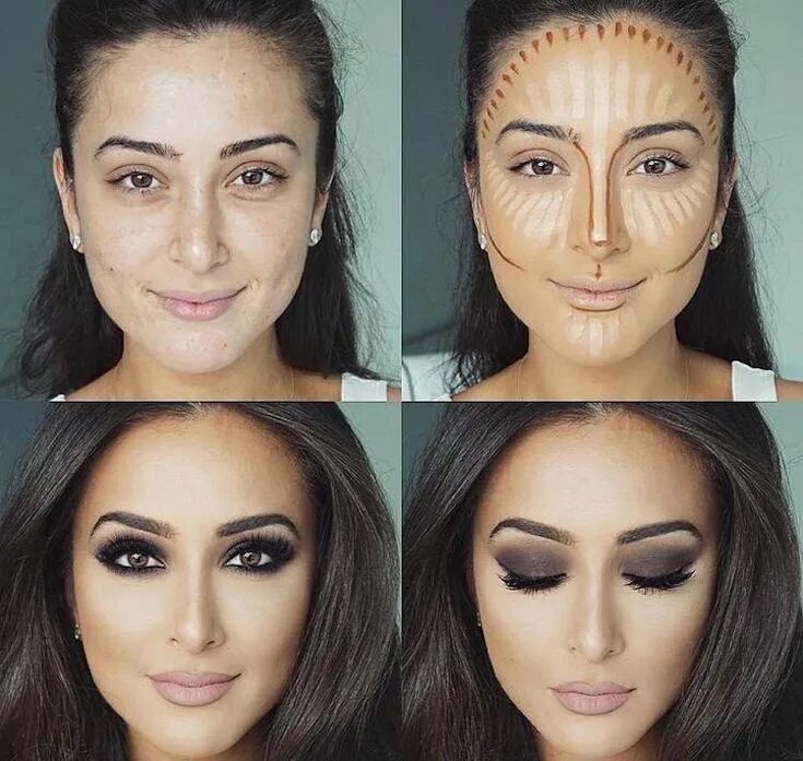 Пошагово нанесение макияжа на лицо фото Fiche complète de maquillage contouring plus photos avant et après ! Maquillage 