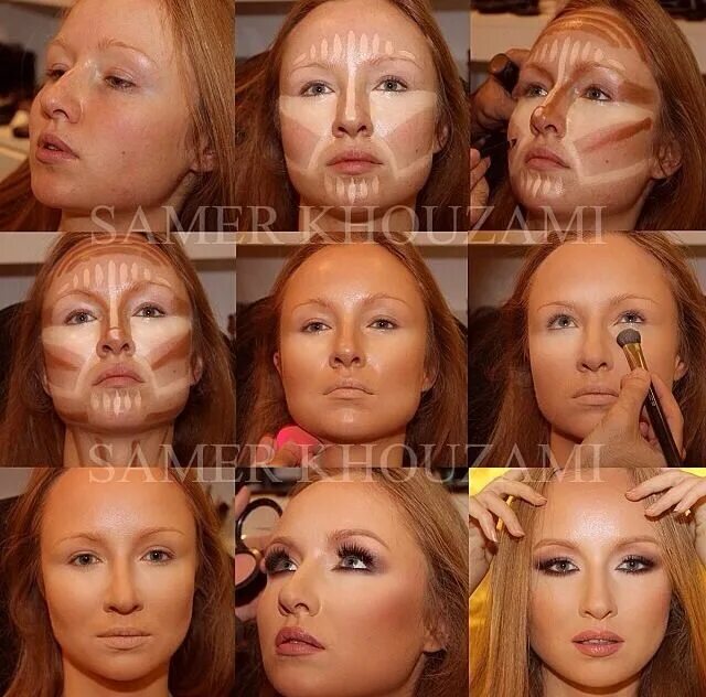 La imagen puede contener: 4 personas, primer plano Highlighter makeup, How to do