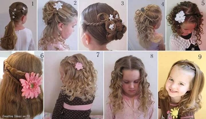 Пошагово прическа для девочки на праздник Прически для девочек. Hair styles, Flower girl hairstyles, Little girl hairstyle