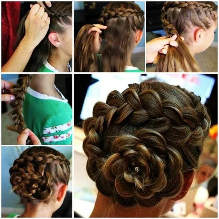 Пошагово прическа для девочки на праздник DIY Dutch Flower Braid Updo Hairstyle