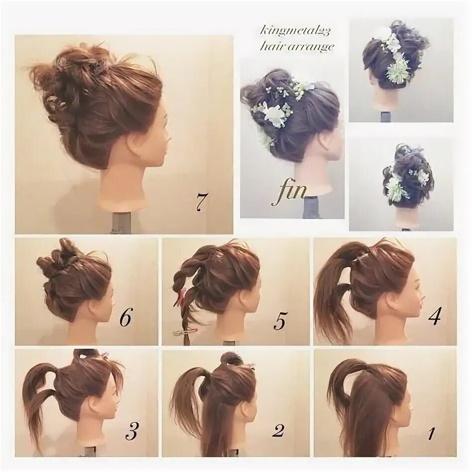 Пошагово прически на длинные волосы пучок Pin by Elena Sozzi on chignon Hair tutorial, Hair arrange, Long hair styles