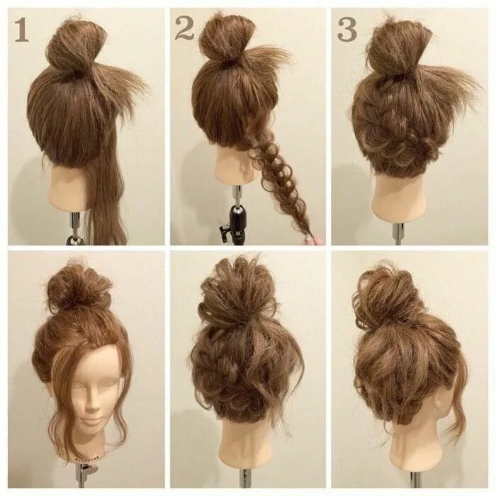 Пошагово прически на длинные волосы пучок Hair #MessyHairStylesNatural #longhairstylesideas Hair bun tutorial, Hair inspir