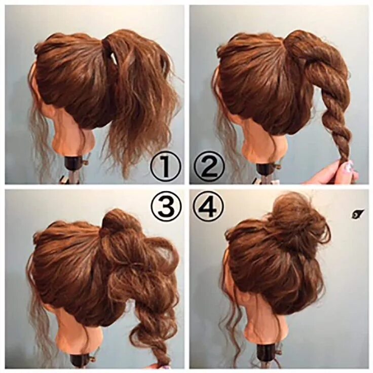 Пошагово прически на длинные волосы пучок 27 Step by Step Easy Hairstyles for Long Hair Women Hair styles, Short hair bun,