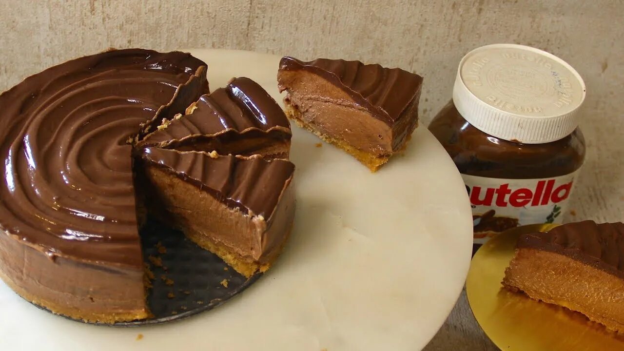 Пошагово торт нутелла фото NO BAKE NUTELLA CHEESECAKE / EGGLESS CHEESECAKE / NO GELATIN EGGLESS CHEESECAKE 