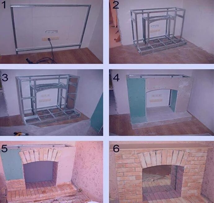Пошаговое фото декоративного камина Декоративный камин из гипсокартона своими руками (52 фото): чертежи фальш-камина