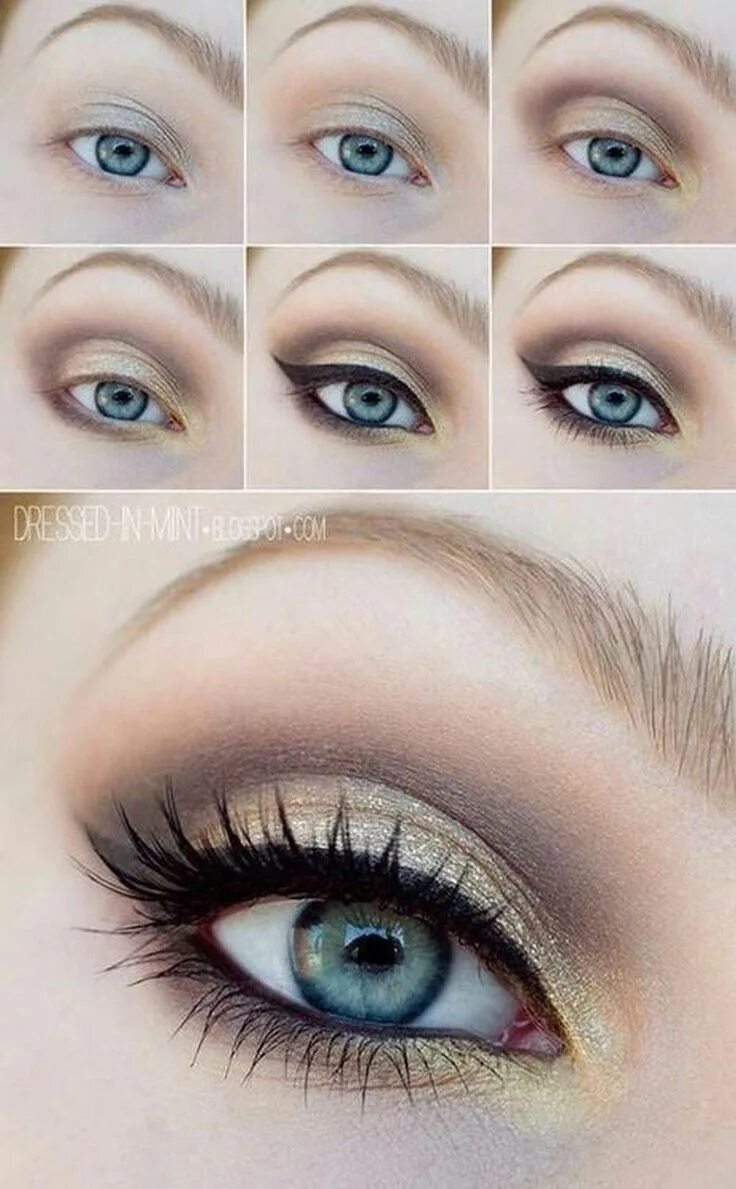 Пошаговое фото макияжа для голубых глаз Awesome 30+ Easy Eye Makeup Tutorials Ideas For Beginners To Try #eyemakeup Eye 