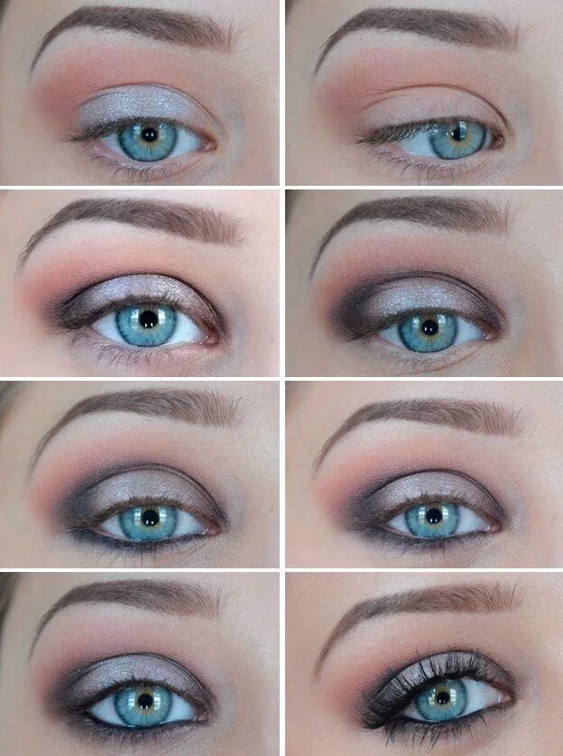 Пошаговое фото макияжа для голубых глаз 12 Incredible Makeup Tutorials For Blue Eyes Makeup für blaue augen, Lidschatten