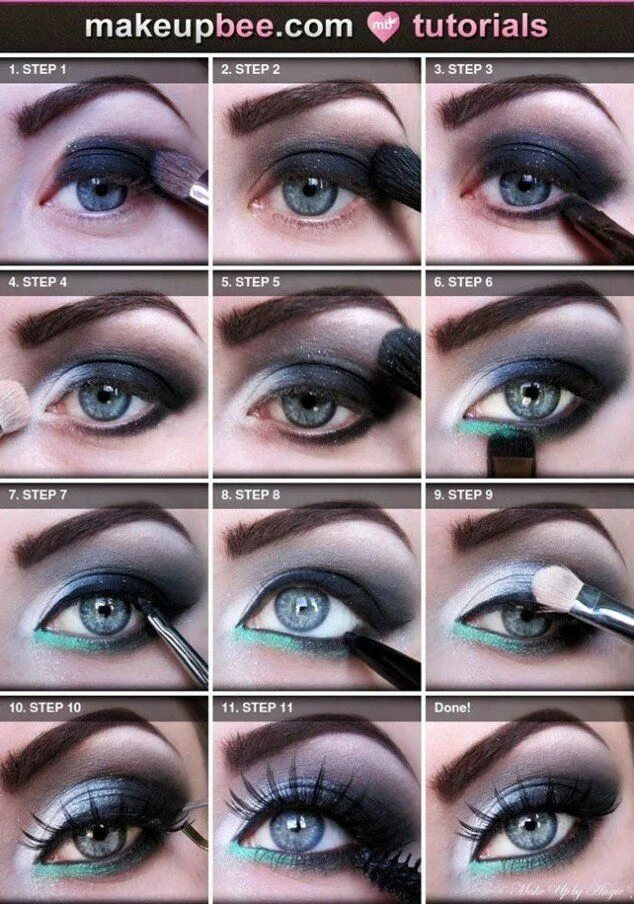 Пошаговое фото макияжа для голубых глаз 20 Tutoriales de Maquillaje para los Ojos Azules. Increíbles!!! - Soy Moda Blue 