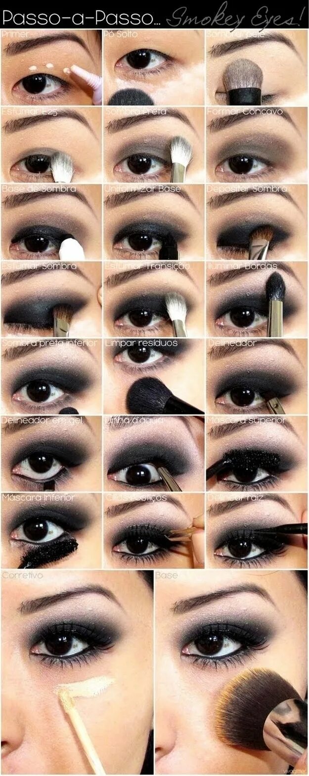 Пошаговое фото макияжа смоки айс Go full-on smokey eye. Smoky eye makeup tutorial, Smoky eye makeup, Eye makeup