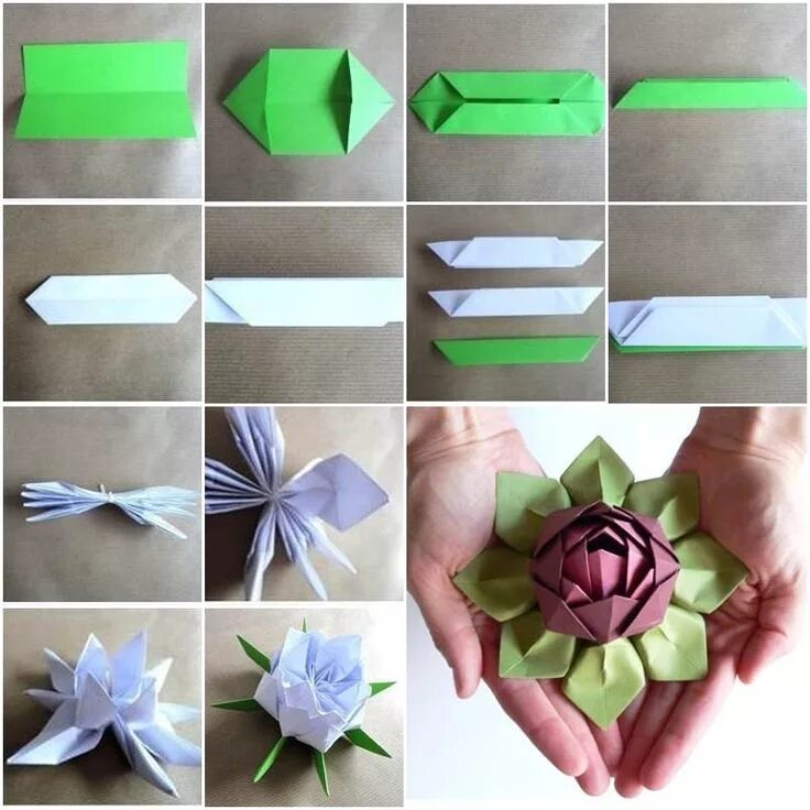 Пошаговое фото мастер класс из бумаги How to Fold Beautiful Origami Lotus Flower Origami lotus flower, Origami flowers