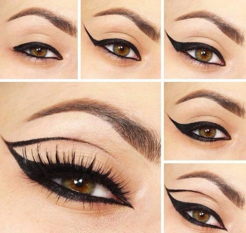 Пошаговое фото стрелок на глазах Новости Winged eyeliner, Winged liner, Winged eyeliner tutorial