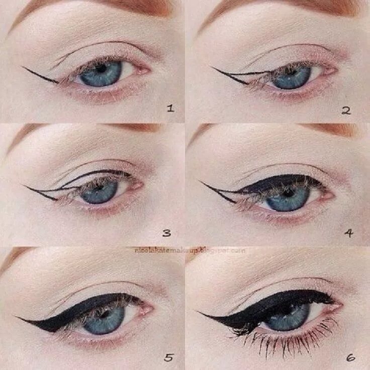 Пошаговое фото стрелок на глазах Top 10 Eyeliner Tutorials for Irresistable Cat Eyes Maquillaje ojos de gato, Del