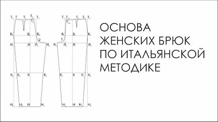 Пошаговое построение базовой выкройки брюк Смотрите видео "Основа женских брюк по итальянской методике." в ОК. Плеер Видео