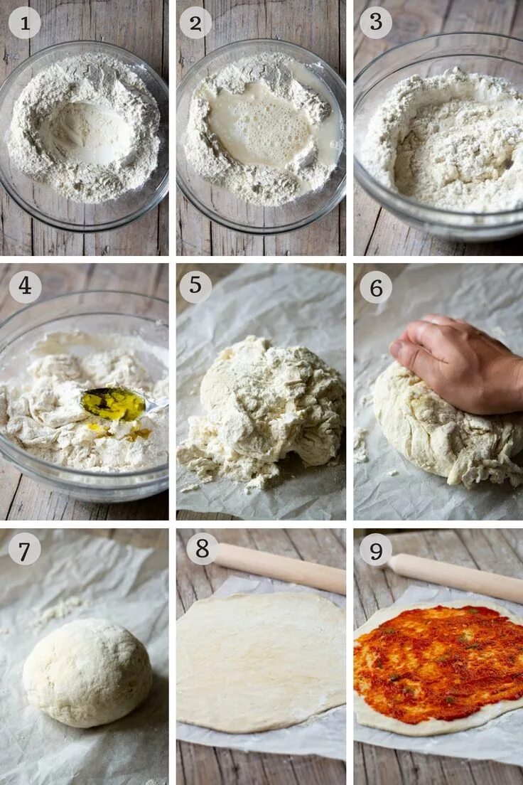 Пошаговое приготовление теста с фото Instant Pizza Dough - No Rise No Yeast Recipe No rise pizza dough, Pizza dough r