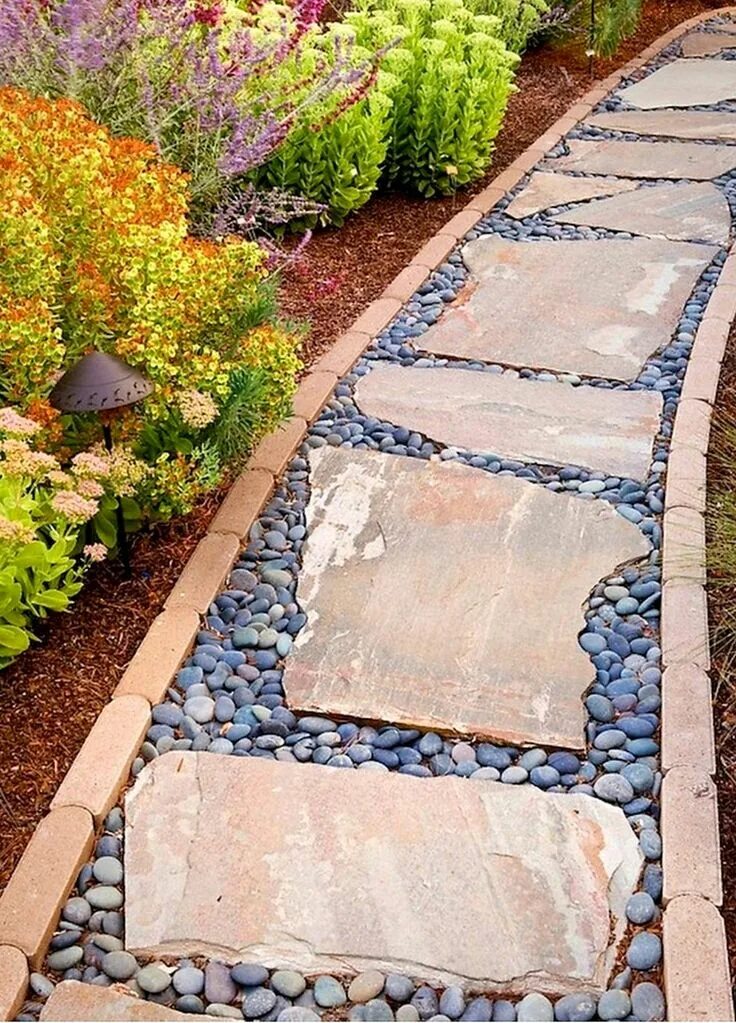 Пошаговые дорожки на даче своими руками Pin by Denise Vaughn on Back porch ideas Walkway landscaping, Front yard landsca