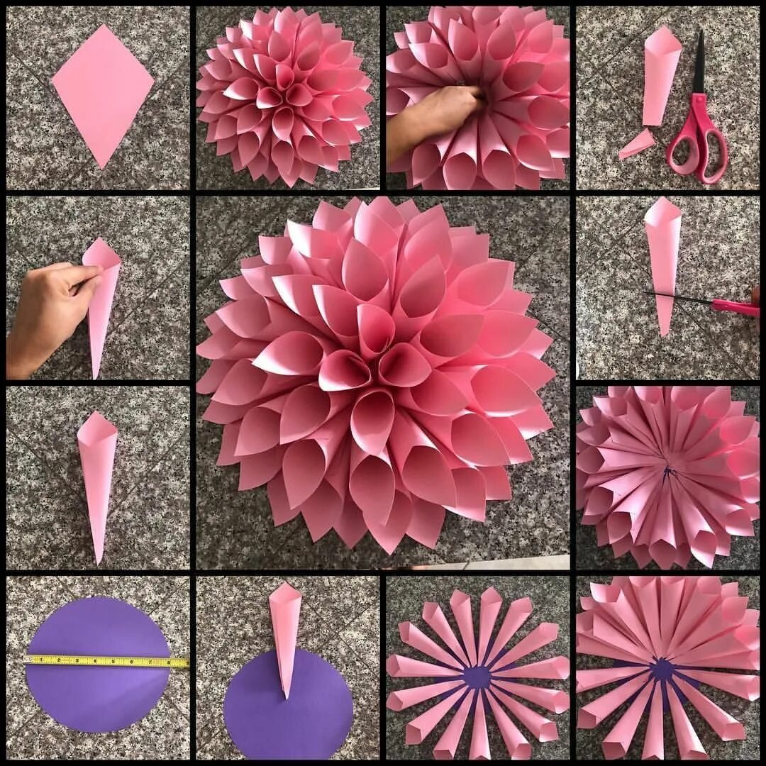 Пошаговые фото из бумаги So EXCITED just made my first full DAHLIA it sure was a lot of work but the end 