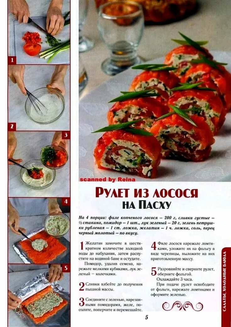 Пошаговые фото рецепты вкусных блюд Рулет из лосося на Пасху Еда, Рецепты еды, Кулинария