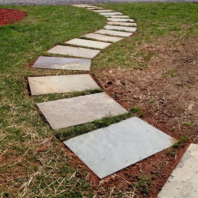 Пошаговые плиты фото Pin on For the Home Stone walkway, Outdoor landscaping, Narrow garden