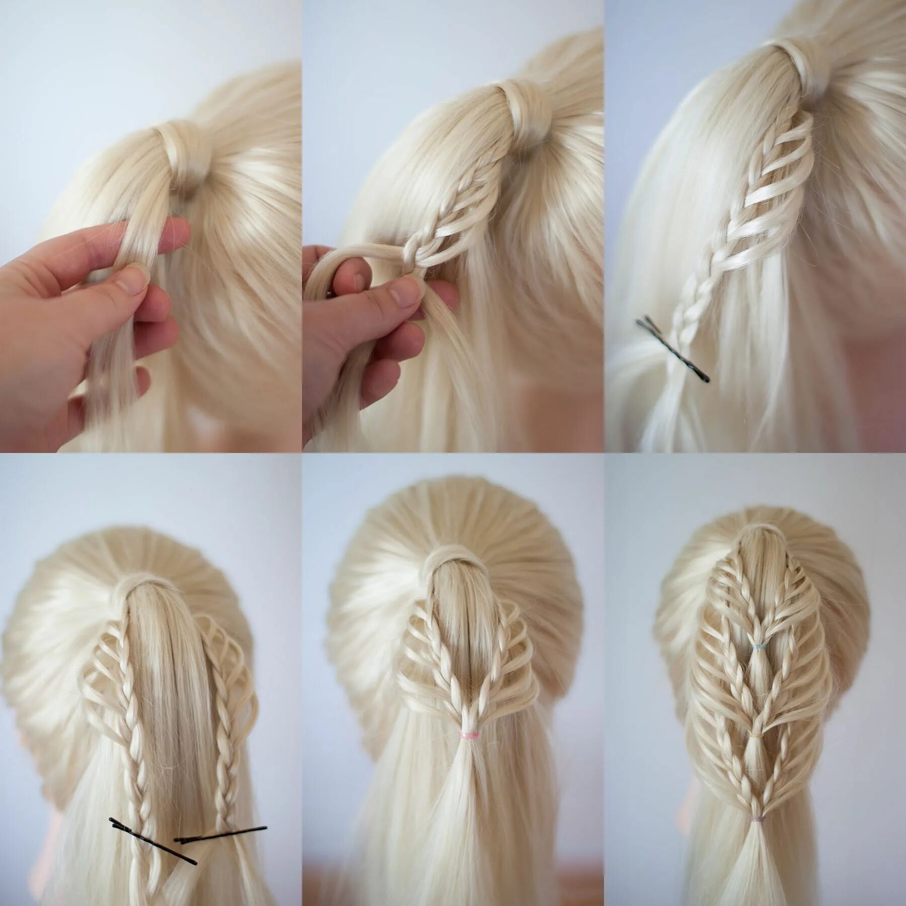 Пошаговые прически косички фото Braided Ponytails Милые женские прически, Укладка длинных волос, Плетеный хвост