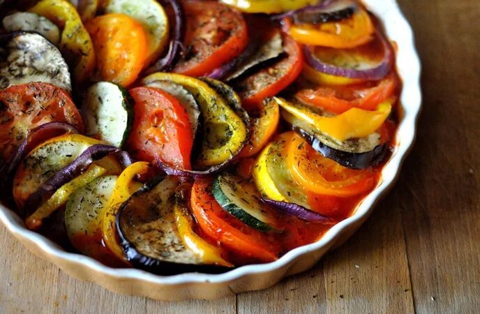 Пошаговые рецепты из овощей с фото Easy Ratatouille into a sandwich Comida