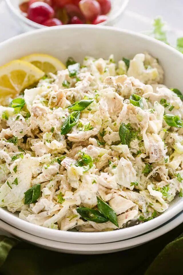 Пошаговые рецепты с фото салат куриный Classic Chicken Salad - Shredded chicken, dill pickles, and crunchy celery smoth