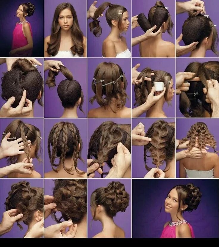 Пошаговые вечерние прически на длинные волосы Updo! :) Front hair styles, Hair styles, Long hair styles