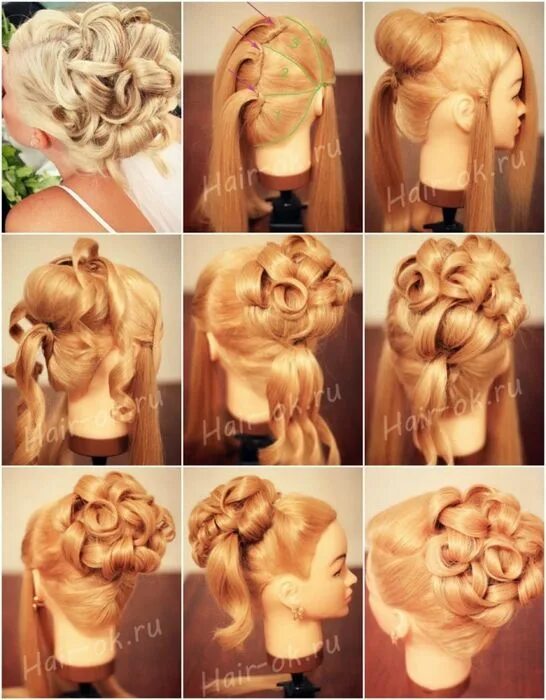 Пошаговые вечерние прически на длинные волосы Brautfrisur Wedding hair inspiration, Hair style recogido, Up hairstyles