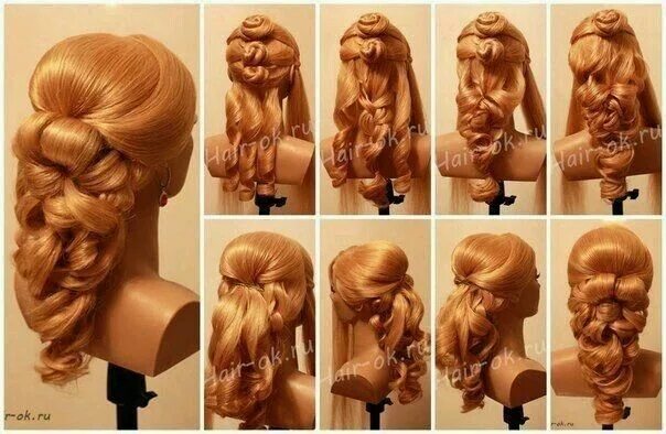 Пошаговые вечерние прически на длинные волосы Pin auf hair stayle Geflochtene frisuren, Frisur hochgesteckt, Langhaarfrisuren